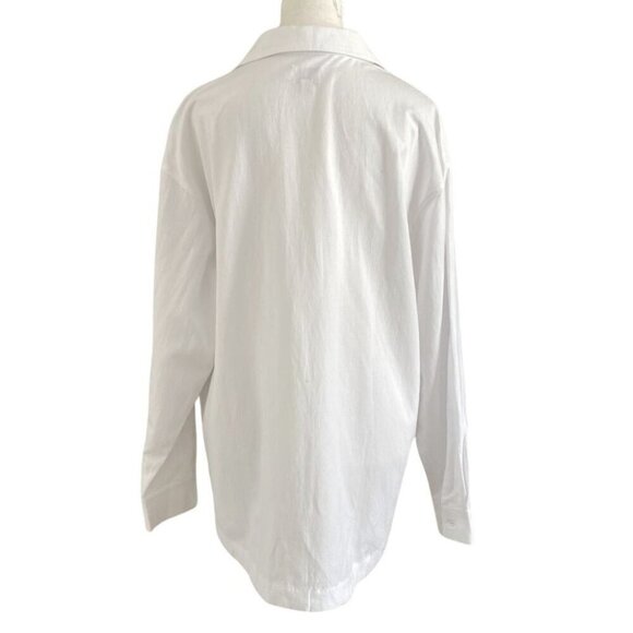 RHYTHM. CLASSICS WHITE LINEN BLEND LONG SLEEVE BUTTON DOWN SHIRT - S - Picture 3 of 9